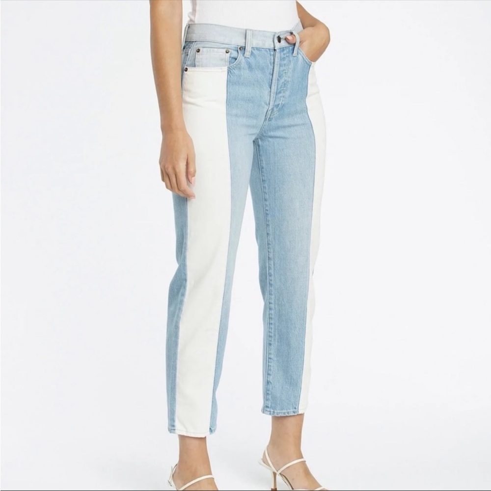Pistola women’s jeans Charlie colorblock high rise straight leg jeans size 24